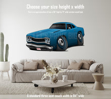 1968 Blue Plymouth Roadrunner Car Art Wall Decal