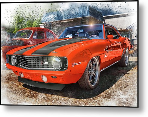 1969 Camaro Z28 Muscle Car Art - Metal Print