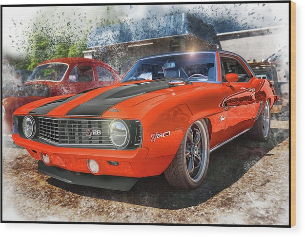 1969 Camaro Z28 Muscle Car Art - Wood Print