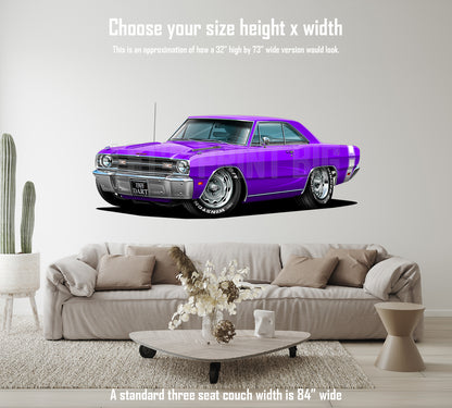 1969 Dart GTS Plum Crazy Purple Muscle Car Wall Art Decal