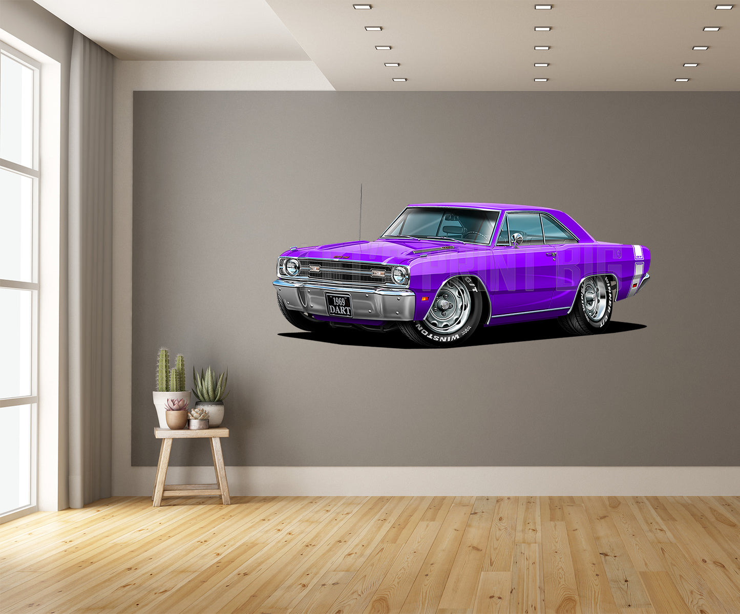 1969 Dart GTS Plum Crazy Purple Muscle Car Wall Art Decal
