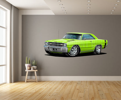 1969 Dart GTS Sublime Lime Muscle Car Wall Art Decal