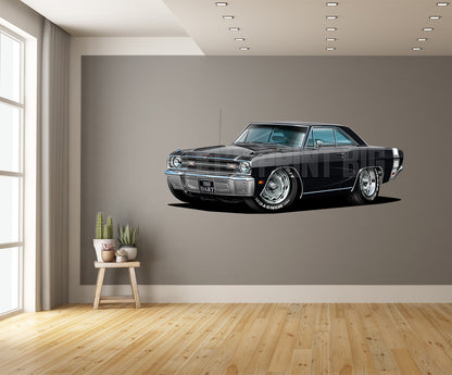 1969 Dart GTS Black Muscle Car Wall Art Decal