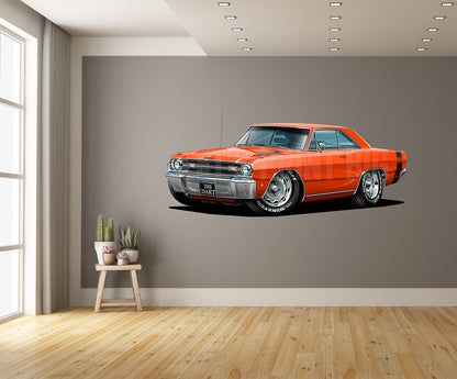 1969 Dart GTS Orange Muscle Car Wall Art Decal