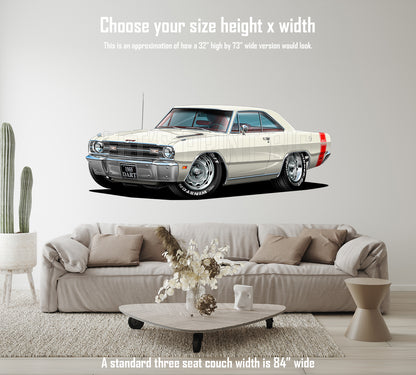 1969 Dart GTS White Muscle Car Wall Art Decal