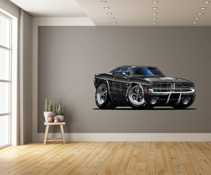 Car Art 1969 Charger Cartoon Wall Decal