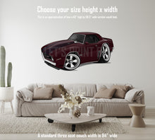 1969 Z28 Camaro Plum Car Art Cartoon Wall Decal