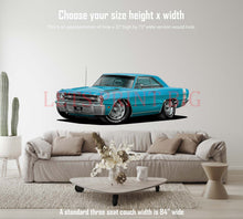 1969 Dart GTS Light Blue Muscle Car Wall Art Decal