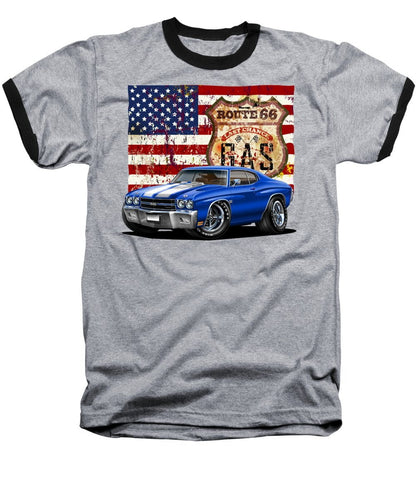 1970 Chevelle Flag - Baseball T-Shirt
