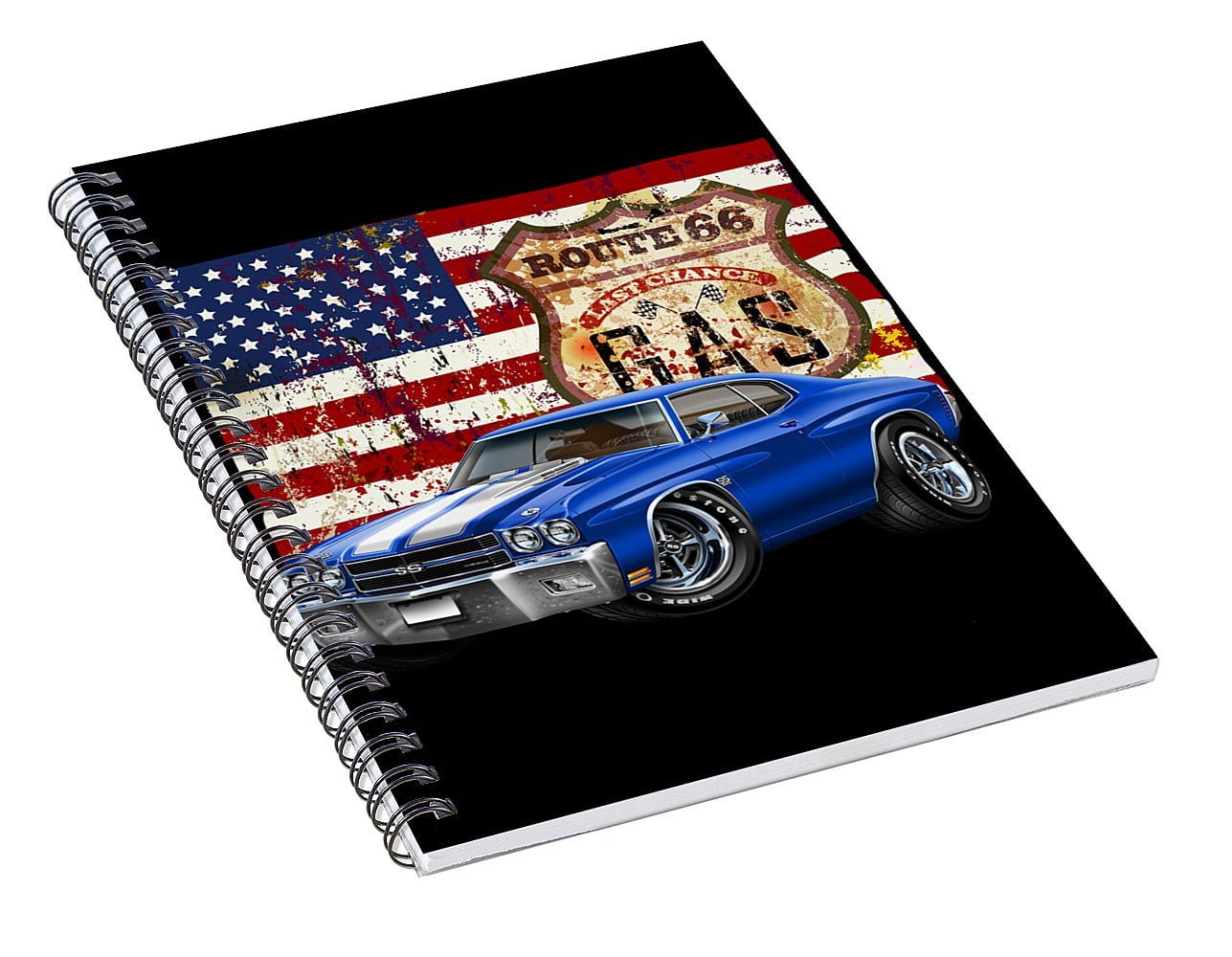 1970 Chevelle Flag - Spiral Notebook
