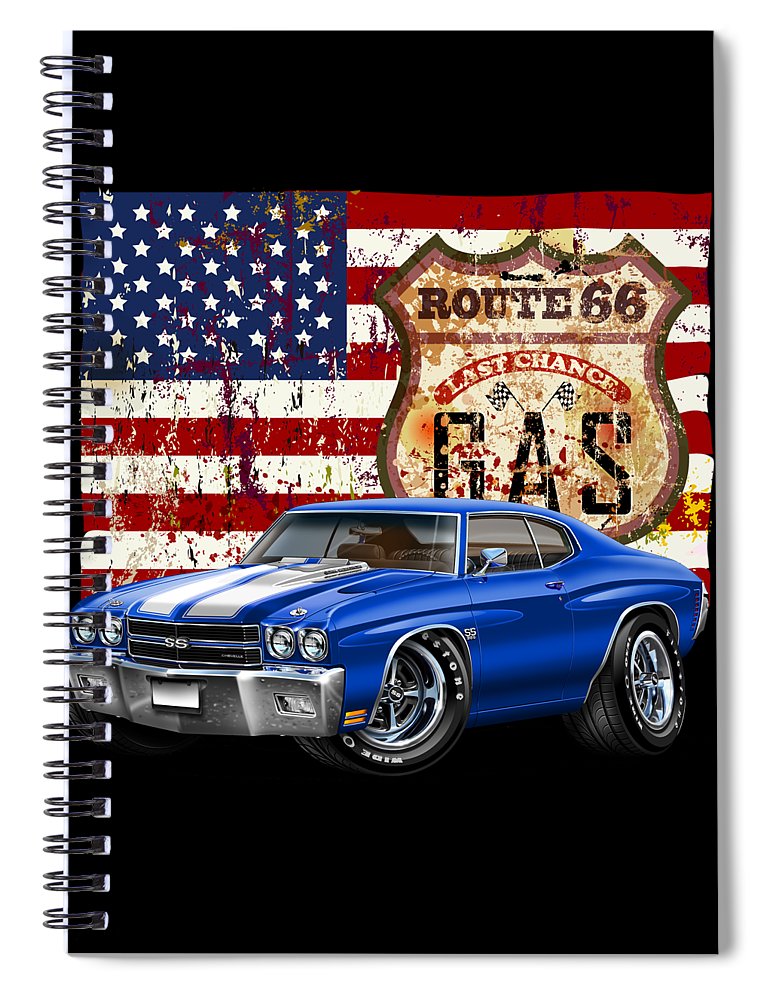 1970 Chevelle Flag - Spiral Notebook
