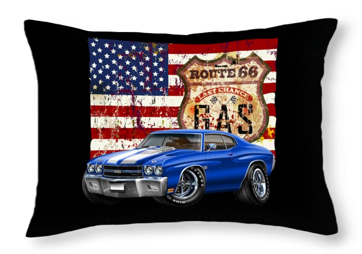 1970 Chevelle Flag - Throw Pillow