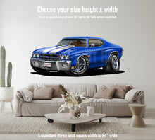 Car on Wall Art 1970 Chevelle Chevy Muscle Car Cartoon Decal
