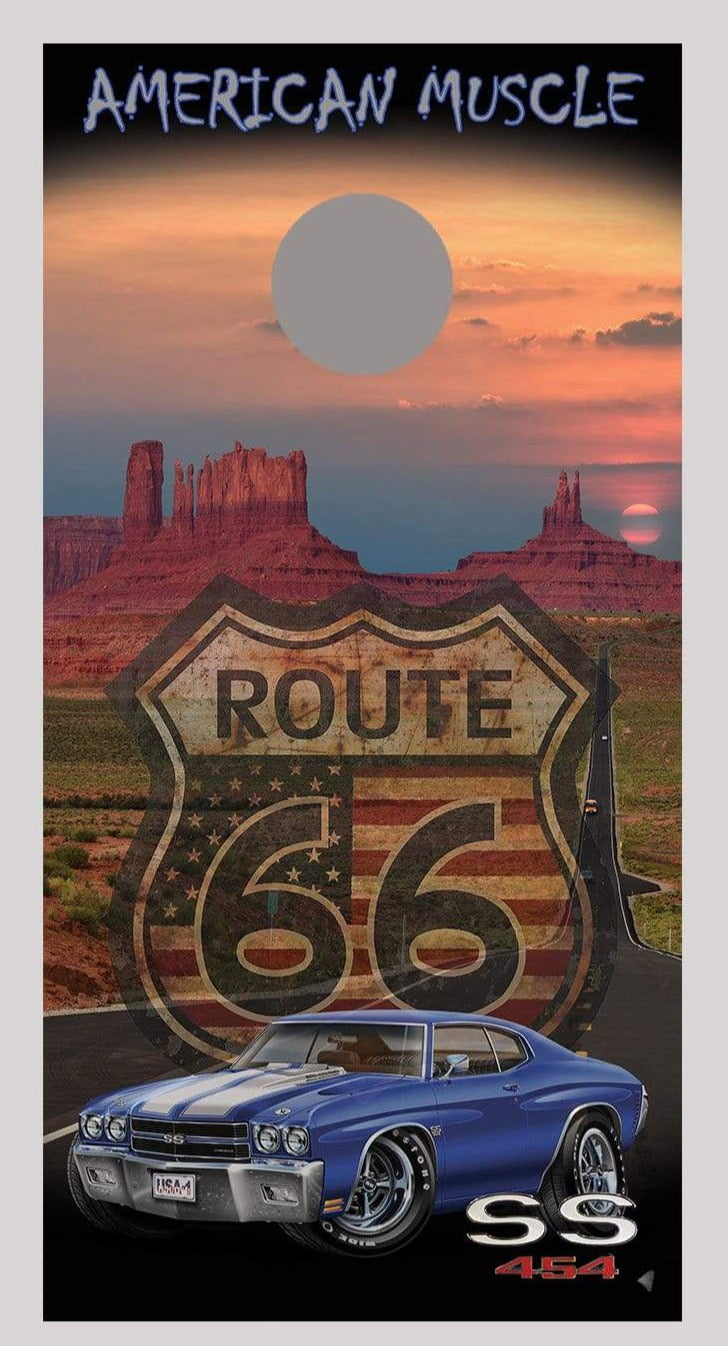 1970 Chevelle SS Route 66 American Muscle Cornhole Board Decal Wraps