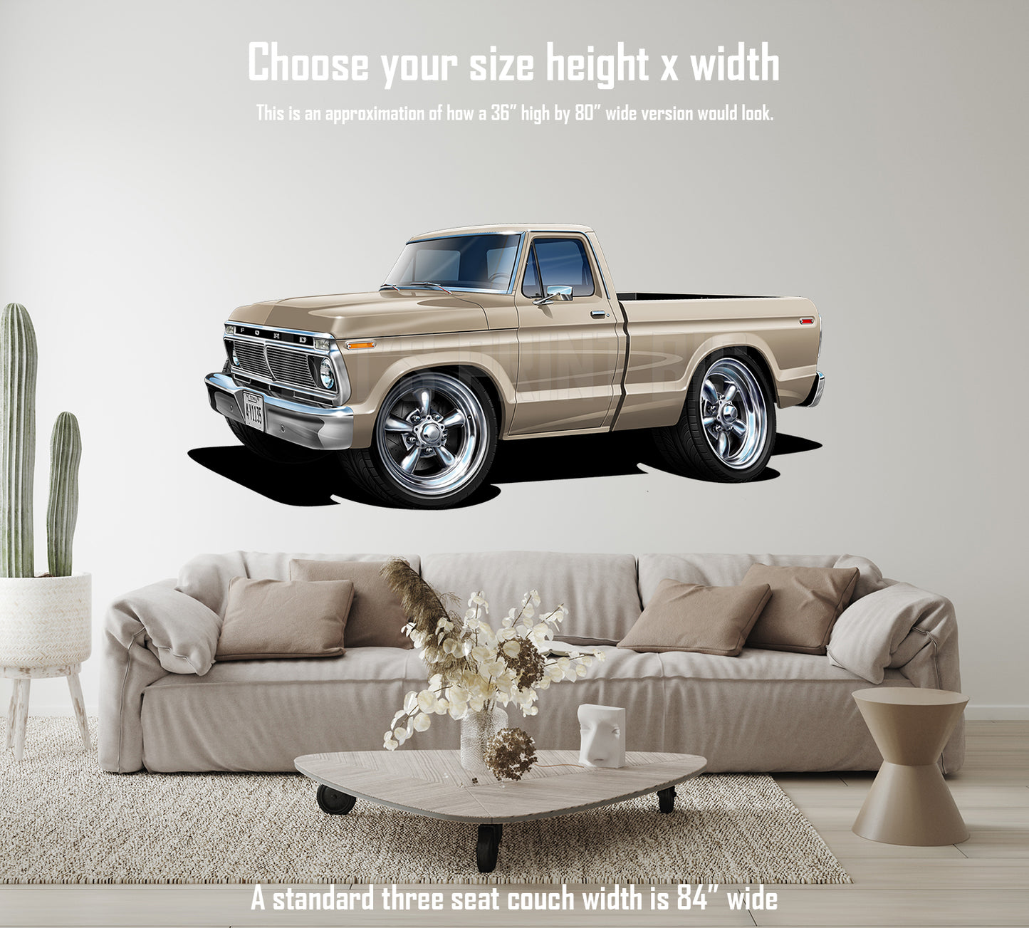 1974 F-100 Pickup Truck Car Art Wall Decal