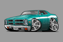 Car Art 1972 Pontiac Ventura Sprint Hot Rod Cartoon Wall Decal