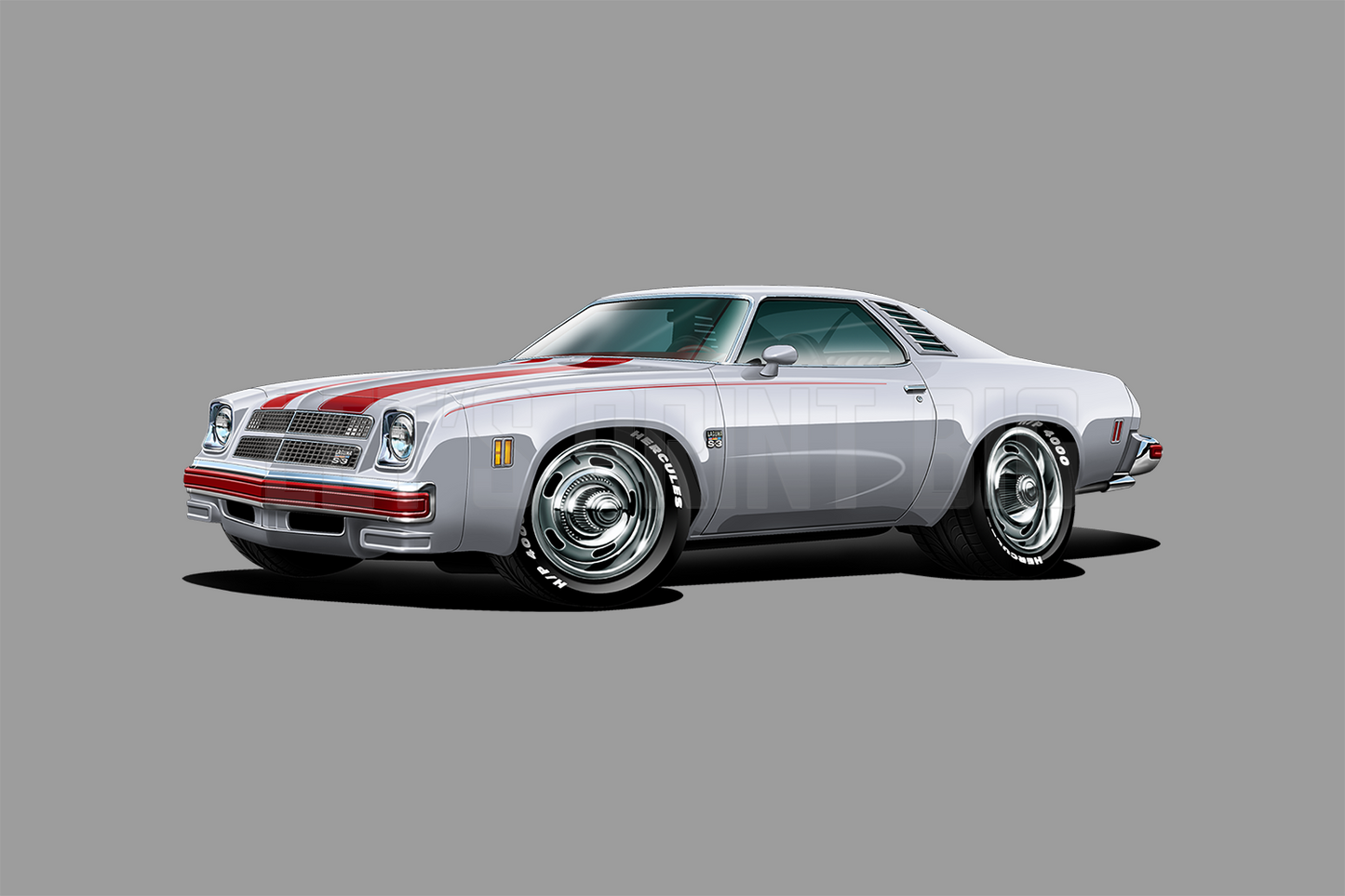 1975 Chevelle Laguna S3 Hot Rod Car Art Wall Decal