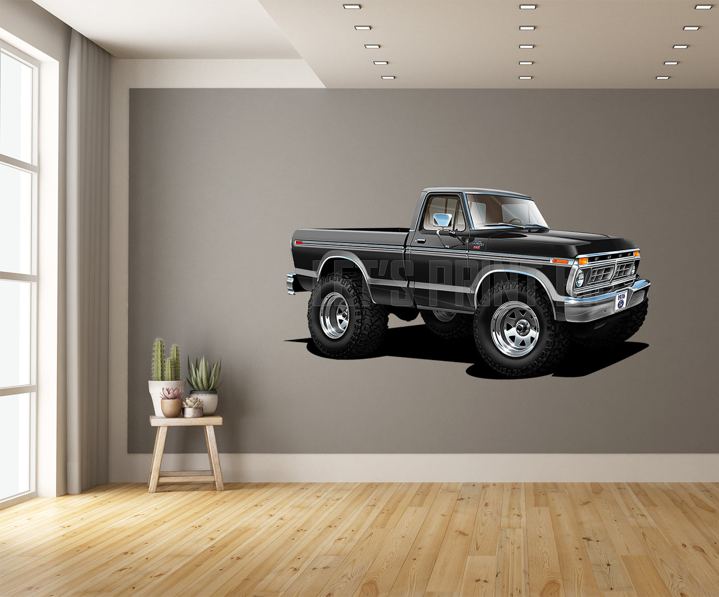 Car Art 1976 F-150 Ranger XLT 4x4 Pickup Cartoon Wall Decal