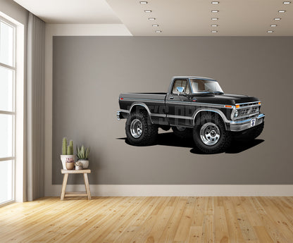 Car Art 1976 F-150 Ranger XLT 4x4 Pickup Cartoon Wall Decal
