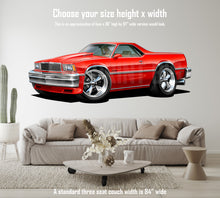 Car Art 1978 El Camino Hot Rod Cartoon Wall Decal