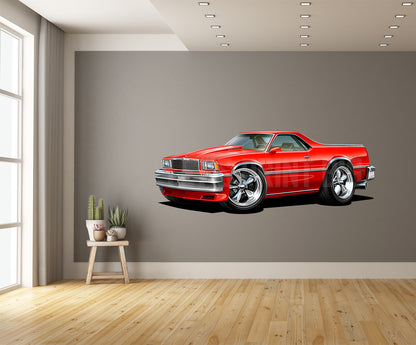 Car Art 1978 El Camino Hot Rod Cartoon Wall Decal