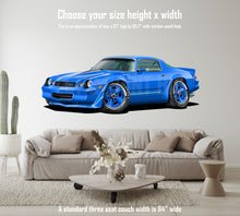 1981 Camaro Z28 Hardtop Blue Muscle Car Art Wall Decal