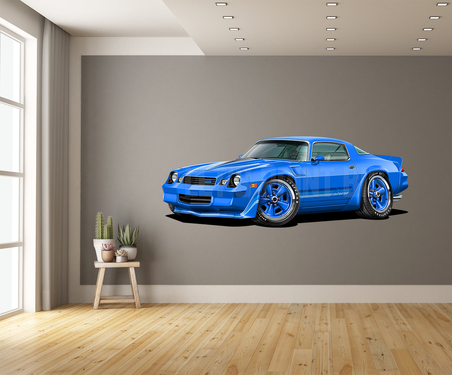 1981 Camaro Z28 Hardtop Blue Muscle Car Art Wall Decal