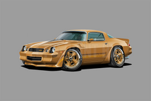 1981 Camaro Z28 Hardtop Gold Muscle Car Art Wall Decal
