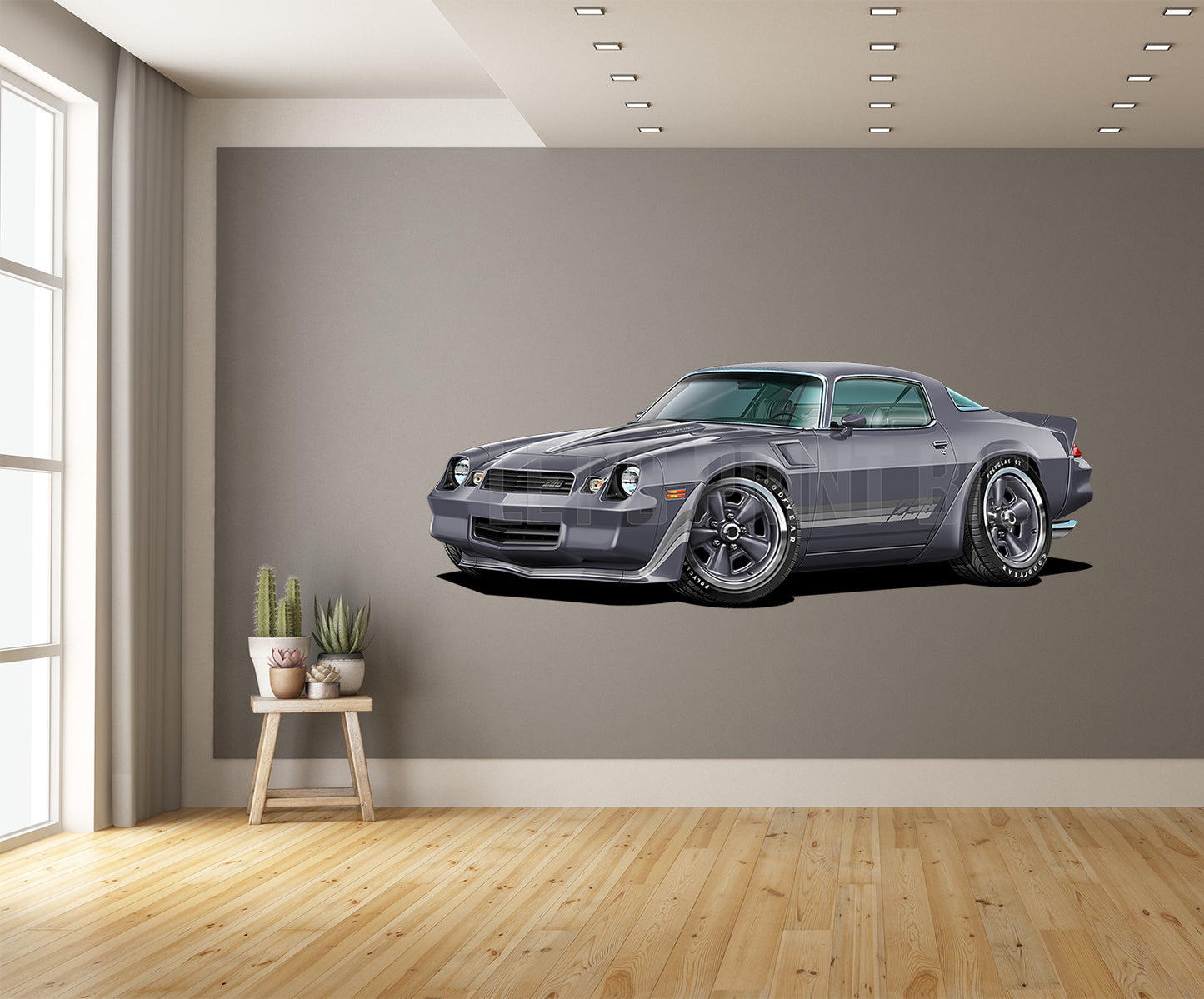 1981 Camaro Z28 Hardtop Gray Muscle Car Art Wall Decal