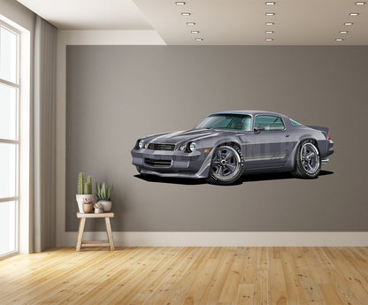 1981 Camaro Z28 Hardtop Gray Muscle Car Art Wall Decal