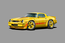1981 Camaro Z28 Hardtop Yellow Muscle Car Art Wall Decal