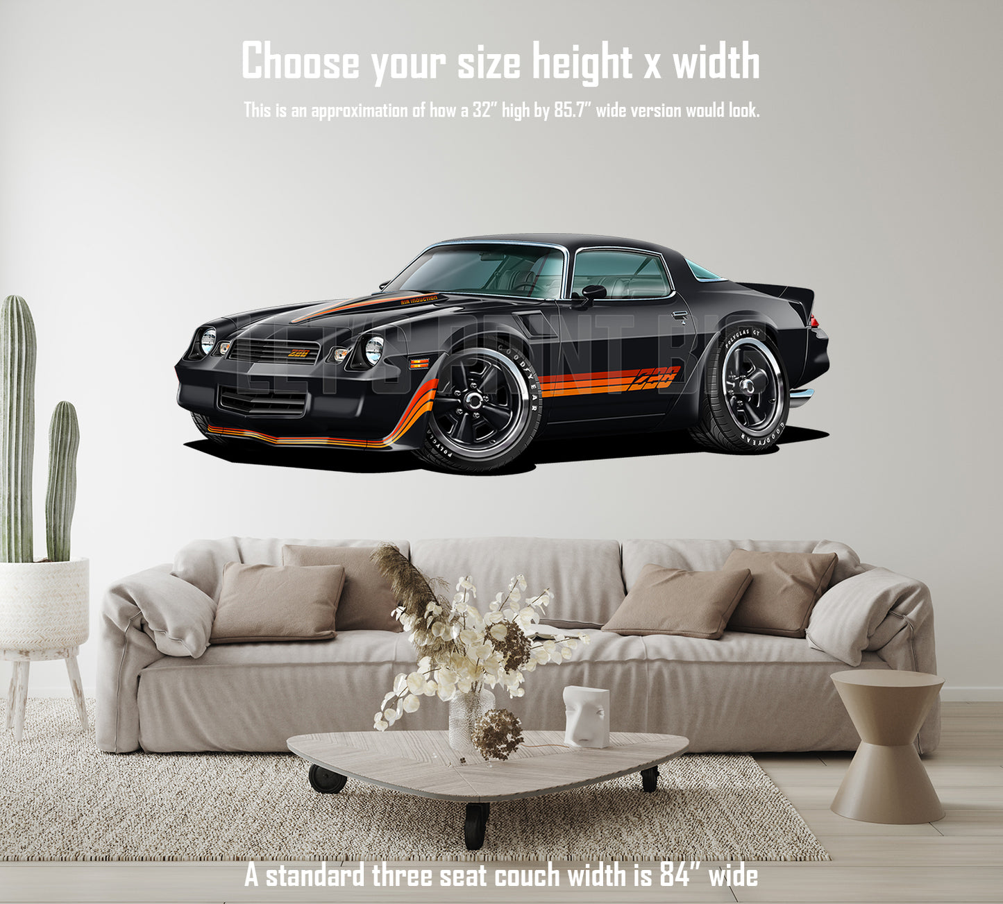 1981 Camaro Z28 Hardtop Black Muscle Car Art Wall Decal