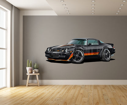 1981 Camaro Z28 Hardtop Black Muscle Car Art Wall Decal