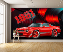 1981 Vinyl Records Camaro Car Art Mural Wallpaper