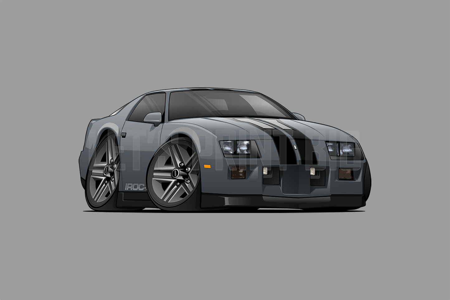 Car Art 1987 Camaro IROC Z28 Cartoon Wall Decal