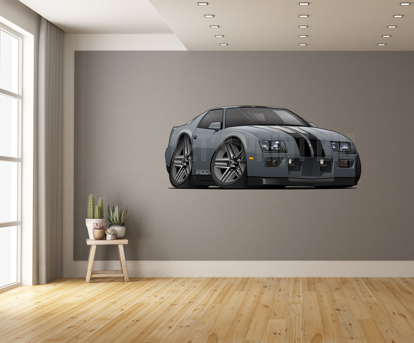 Car Art 1987 Camaro IROC Z28 Cartoon Wall Decal