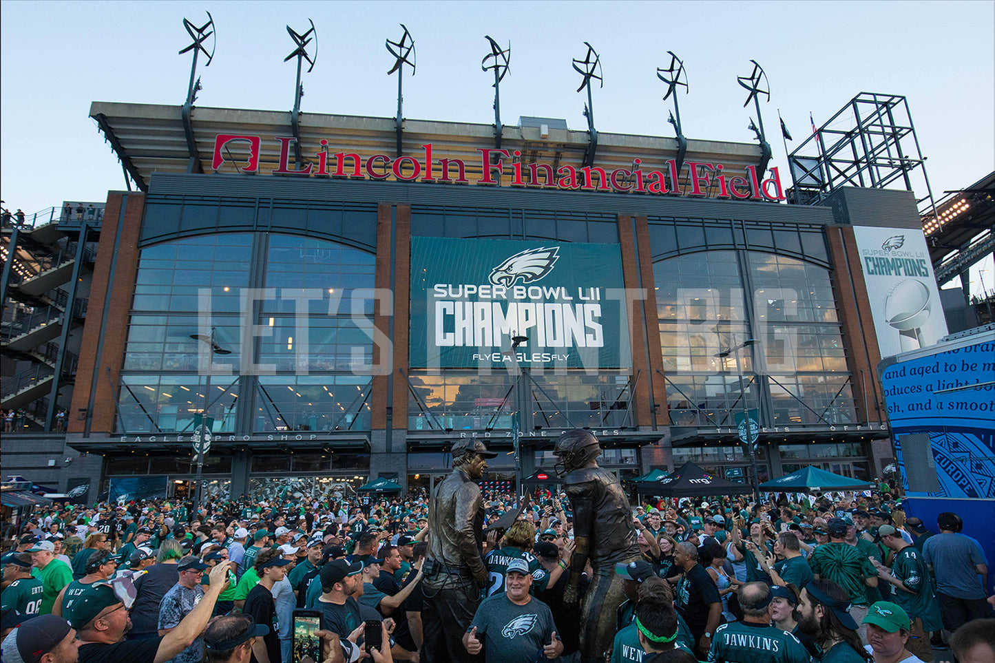 Outside of the Lincoln Financial Field Stadium Wall Mural