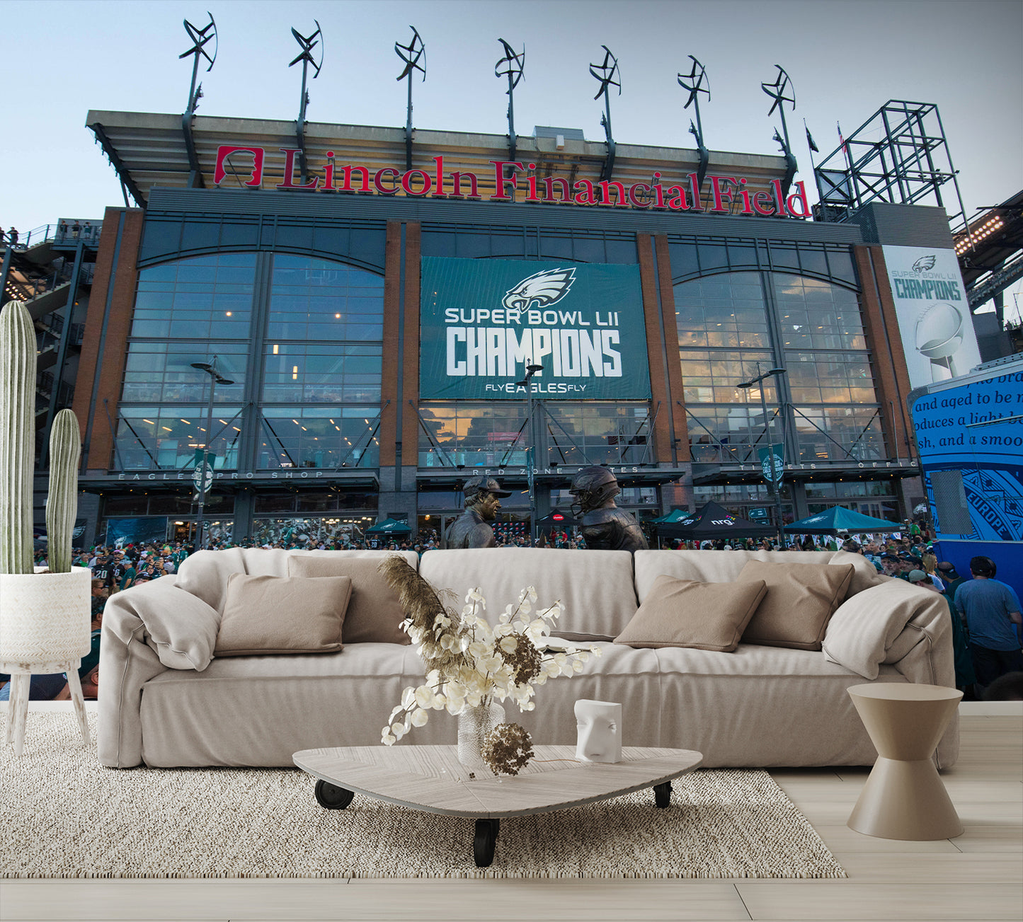 Outside of the Lincoln Financial Field Stadium Wall Mural