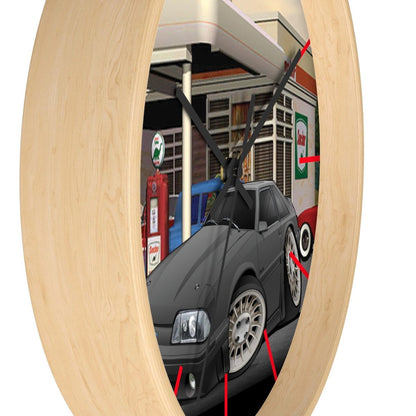 Fox Body Mustang Gas Station Wall clock