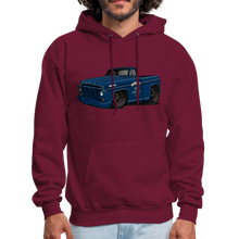1967 Blue Ford F-100 Men's Hoodie - burgundy