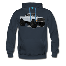 White Chevrolet 4x4 Crew Cab Pickup Truck Men’s Premium Hoodie - navy
