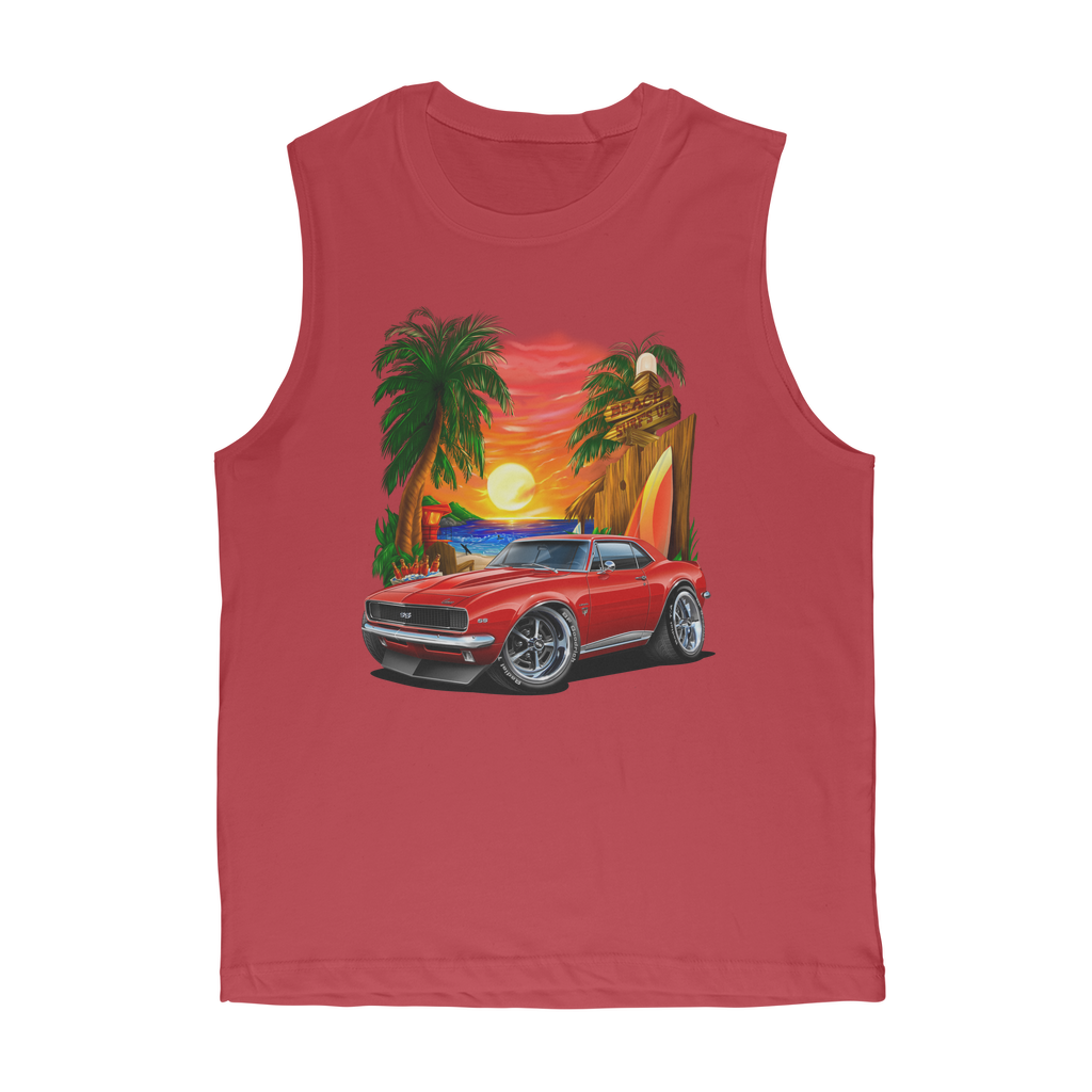 1967 Camaro SS Margaritaville Beach Car Art Premium Adult Muscle Top