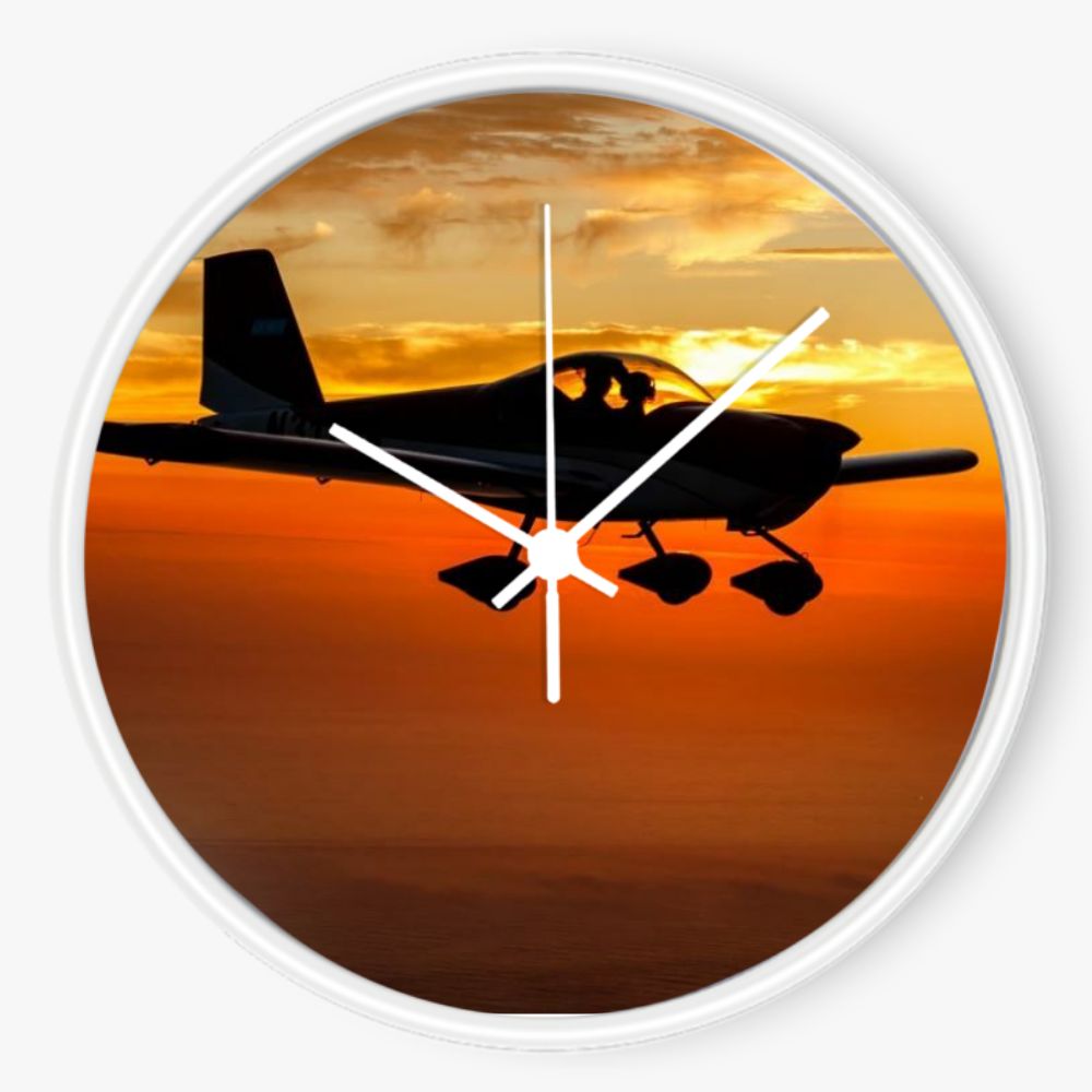 RV-12 Sunset Flight 10 inch wall clock