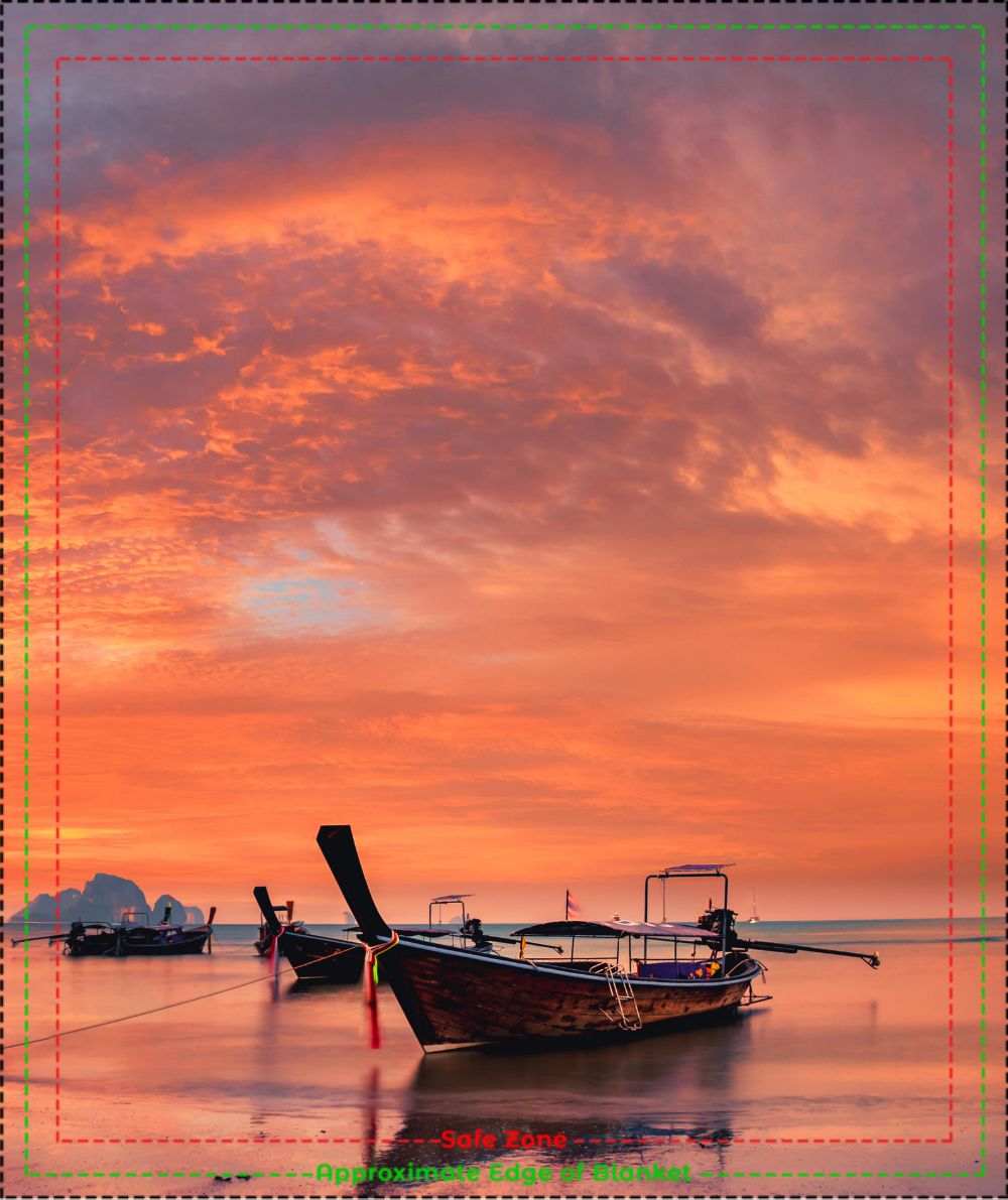 Boat Sunset Blanket