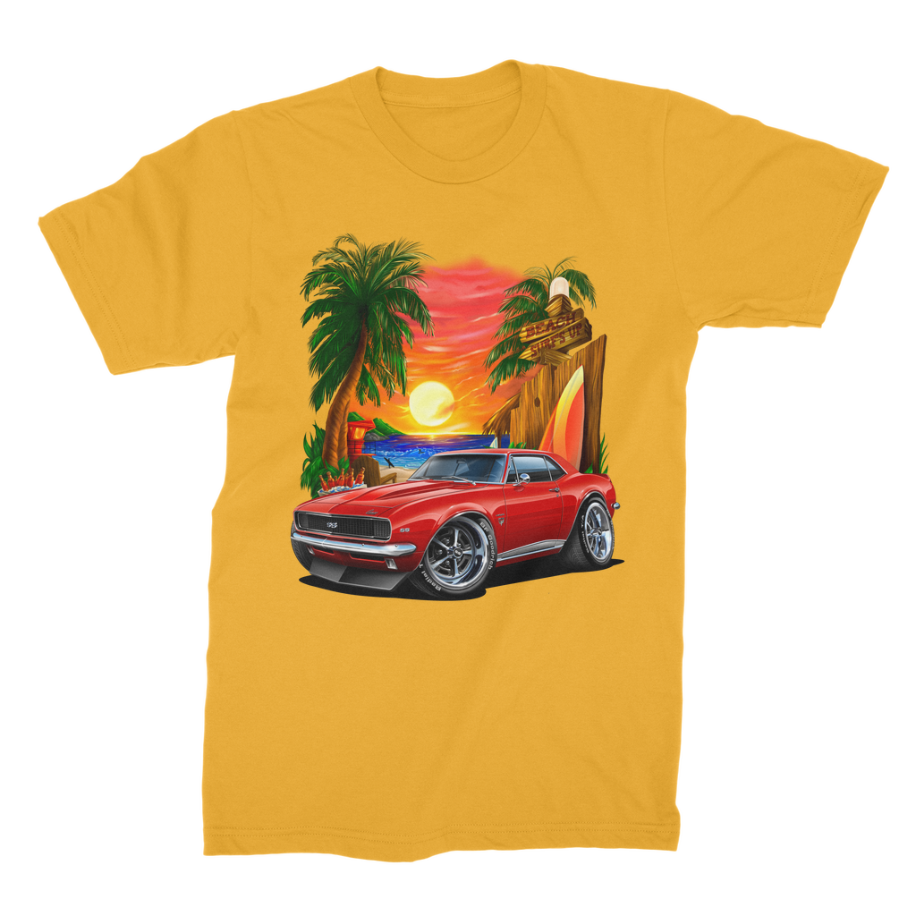 1967 Camaro SS Margaritaville Beach Car Art Premium Jersey Men's T-Shirt