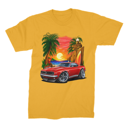 1967 Camaro SS Margaritaville Beach Car Art Premium Jersey Men's T-Shirt