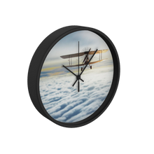 Over The Clouds Biplane 10 inch wall clock