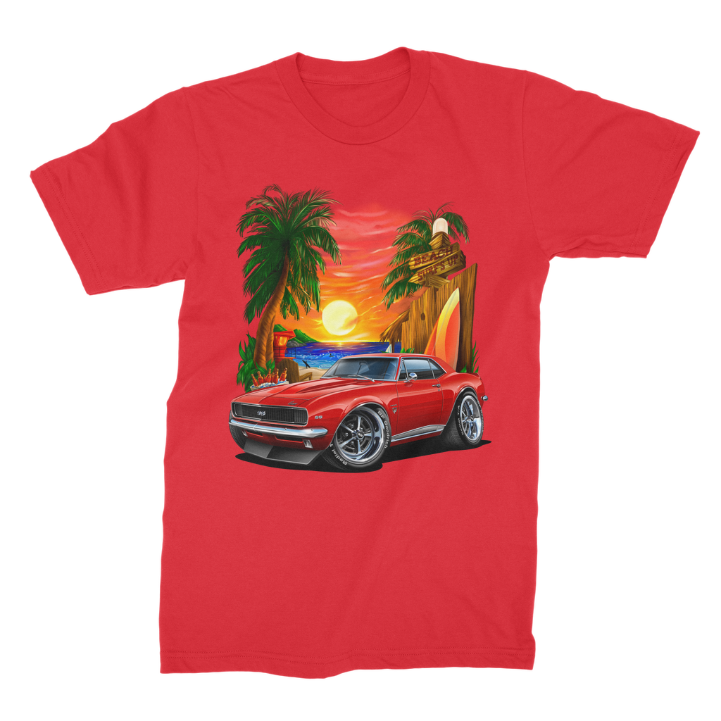 1967 Camaro SS Margaritaville Beach Car Art Premium Jersey Men's T-Shirt