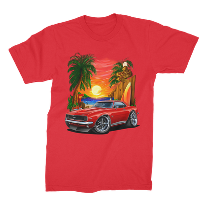 1967 Camaro SS Margaritaville Beach Car Art Premium Jersey Men's T-Shirt