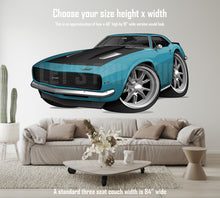 Car Art 1st Generation Teal Camaro RS Hot Rod Cartoon Wall Decal